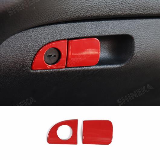 インテリア ステッカー インナー レッド 装飾 カバー ステッカー 適用: ダッジ/DODGE チャレンジャー 2015〜 ストレージ ボックス スイッチ AL-RR-3089 AL