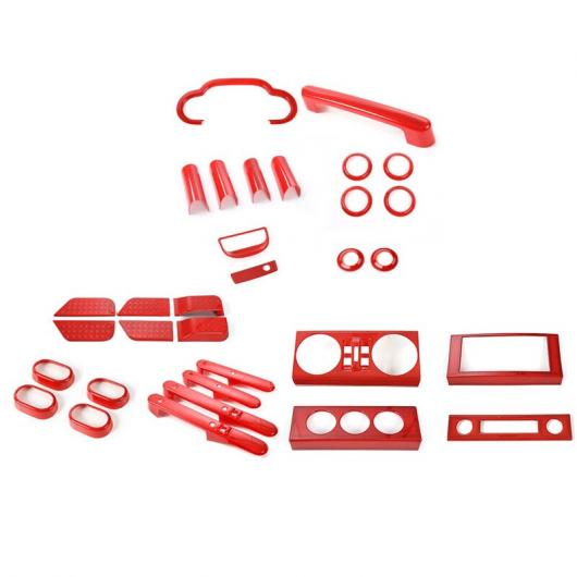 ステッカー 適用: ジープ/JEEP ラングラー インテリア 装飾 アクセサリー ジープ/JEEP ラングラー JK 2007 2008 2009 2010 レッド 32ピース AL-RR-3102 AL