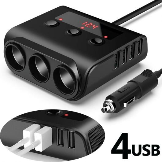 12-24V シガーソケット ソケット スプリッタ チャージャー 充電 ON/オフ スイッチ 4 ポート USB チャージャー 適用: 携帯電話 ブラック AL-RR-5582 ALの通販は