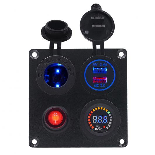 12-24V RV レーシングヨット 取り替えっこ ダイアログボックス QC3.0 申し受ける 持っていく電話を掛ける チャージャー 葉巻きタバコソケット 色 映写幕 起電力計 LED 見せびらかす ダイアログボックス 印字機A AL-RR-6747 AL