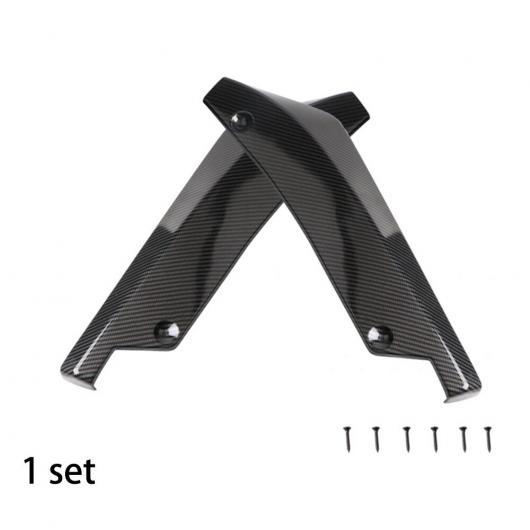 2ピース ユニバーサル カーボンファイバー リア バンパー リップ ディフューザー ダイバータ カナード プロテクター アクセサリー タイプA AL-RR-6754 AL