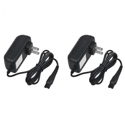 2ピース 5.4W 15V/0.36A シェーバー パワー アダプタ チャージャー 適用:シェーバー HQ8505 AT790 AT810 US プラグ ブラック AL-SS-3001 AL