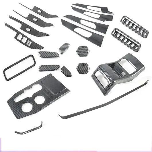 適用: 長安汽車 UNIK UNI-K 2021 2022 2023 カーボン セントラル コンソール ギア シフト パネル カバー ウインドウ スイッチ 8セット SR-AA-0374