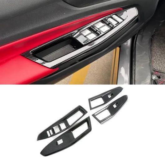 適用: 長安汽車 CS55 プラス 2022 2023 ABS カーボンファイバー ギア シフト パネル ウインドウ ウインドウ スイッチ 左ハンドル用 SR-AA-0397