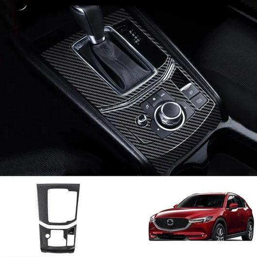 適用: マツダ CX-5 CX5 KF 2017-2020 2021 2022 2023 インテリア カーボンファイバー ギア シフト パネル ギア パネル 右ハンドル用 SR-AA-0513