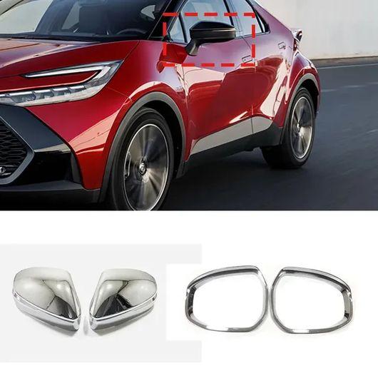 適用: トヨタ CHR C-HR 2024 2025 ABS サイド ドア ミラー 装飾 オーバーレイ スタイリング リア ビュー ミラー クローム A B SR-AA-0609