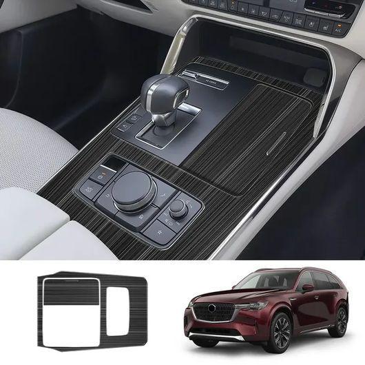 左ハンドル用 適用: マツダ CX-90 CX 90 CX90 2023 2024 2025 ABS センター コンソール ギア シフト スチール ブラック チタン SR-AA-0631