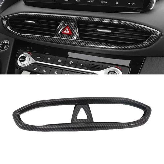 適用: ヒュンダイ/現代/HYUNDAI サンタフェ 2019-2023 カーボンファイバー インテリア アクセサリー エア センター AC カバー SR-AA-0657