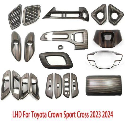 左ハンドル用 適用: トヨタ クラウン クロスオーバー スポーツ クロス 2023 2024 ピーチ ウッド ギア シフト パネル ドア 11セット SR-AA-0711の通販は