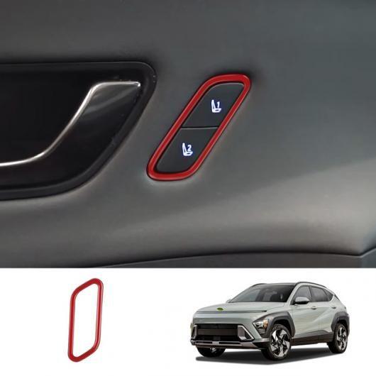 適用: ヒュンダイ/現代/HYUNDAI コナ 2024 2025 ABS レッド インテリア アクセサリー ギア シフト パネル ハンドル ボタン カバー SR-AA-3787