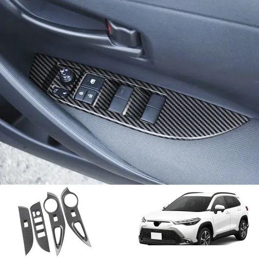 右ハンドル用 インテリア アクセサリー 適用: トヨタ カローラ クロス 2019-2021 2022 2023 ウインドウ スイッチ カバー SR-AA-3969