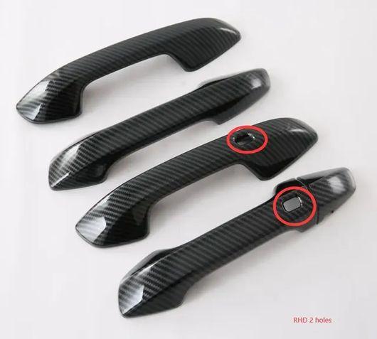 適用: 起亜 フォルテ セラトー K3 BD 2019 2021 2022 GT カーボンファイバー クローム ドア 右ハンドル用 カーボンファイバー 2ホール SR-AA-4007
