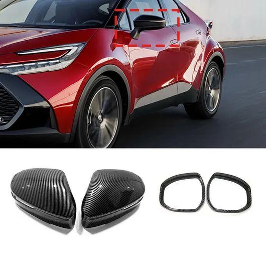 適用: トヨタ CHR C-HR 2024 2025 ABS カーボンファイバー サイド ウイング リア ビュー ミラー キャップ カーボンファイバー A B SR-AA-4044