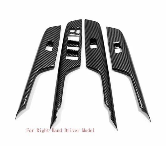 適用: トヨタ ハリアー ヴェンザ 2020 2021-2024 インテリア 木目調 インサイド ドア ハンドル ABS カーボンファイバー 右ハンドル用 SR-AA-4060