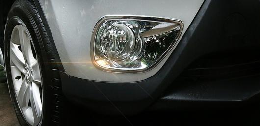 車用メッキパーツ カー ヘッド と テール フォグライトカバー オートフロントとリア フォグランプベゼル RAV4 2014~2015 ABS クロム 4ピース ロット AL-AA-0453 AL