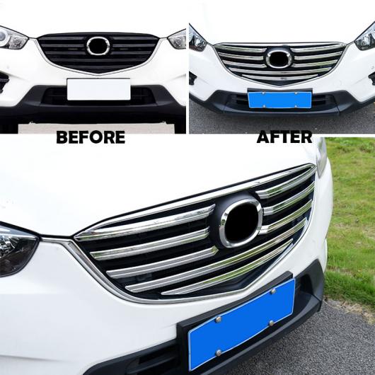 車用メッキパーツ 2015 2016 マツダ CX-5 CX5クロームフロントメッシュグリルグリルバンパーカバー トリム インサート ボンネットガーニッシュモールディングトリムガードプロテクター AL-AA-0871 AL