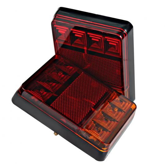 車用メッキパーツ 2ピース カー トラック ワーニング ライト リア ランプ テール DC 12ボルト パーツ トレーラー ボート 8 LED バルブ スタイリング AL-AA-0937 AL