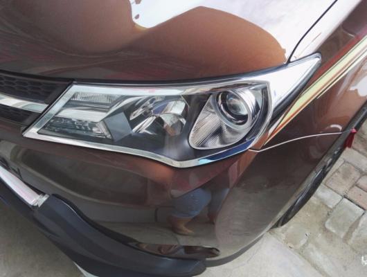 車用メッキパーツ カーアクセサリー トヨタ RAV4 RAV 4 2013 2014 2015 ABS クロームメッキ外装フロントヘッドライトランプヘッドライトカバートリムシェード2ピース AL-AA-1116 AL