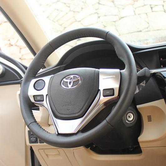 車用メッキパーツ カースタイリング トヨタ カローラ E170 2014 2015 ABS クロームステアリングホイールカバー デコレーション ステッカーフレームオートアクセサリー2ピース AL-AA-1145 AL