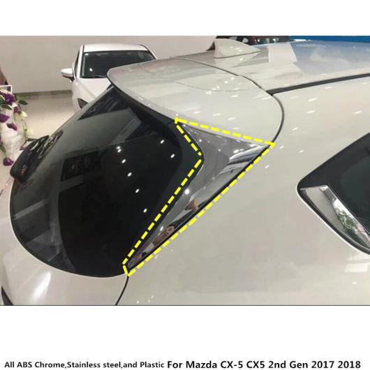 車用メッキパーツ マツダ CX-5 2017 2018 カー ボディ スタイリングクローム ABS リアテールスポイラーサイド三角形 モールディング ウインドウ ベゼルトリム 2ピース AL-AA-1558 ALの通販は