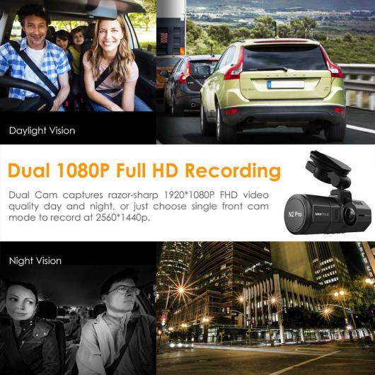 カー用品カメラ プロデュアルレンズ 車載カメラ 1440 P カー カメラ DVR 310度Gセンサーループ録画ナイトバージョン ビデオ レコーダー AL-AA-1728 AL_1