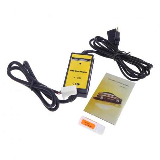 車用ケーブル オート USB AUX 入力 アダプター MP3 プレーヤーラジオインターフェイス トヨタ カムリ カローラ マトリックス 2×6PIN AL-AA-6811 AL