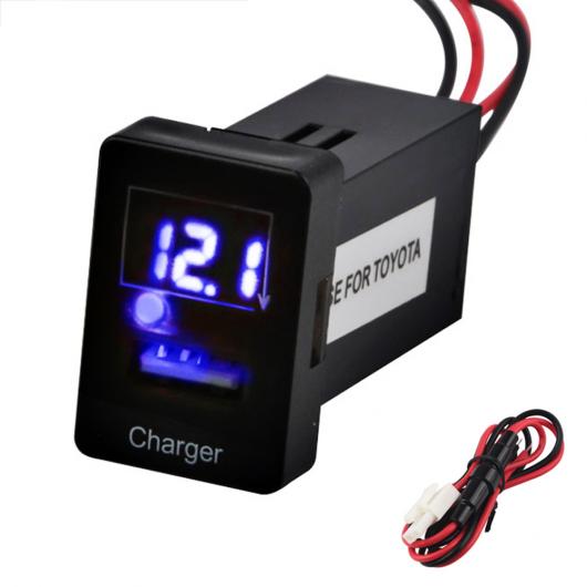 AL 車用ケーブル 5V 2.1A USB 充電器 トヨタ オーディオ アダプタ ソケット ケーブル ポートインタフェース ダッシュボード 電圧計 12V 選べる2バリエーション red car charge/blue car charge AL-AA-6849