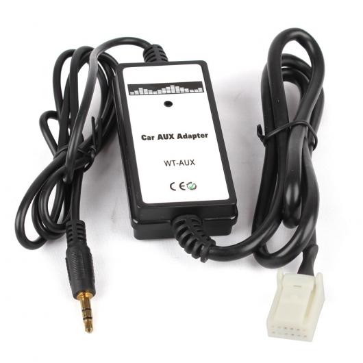車用ケーブル カー オーディオ MP3 プレーヤー CD ケーブル AUX アダプタ 3.5 mm AuxiliarR 接続 携帯 電話 トヨタ 6+6 カムリ カローラ ヤリス Black White AL-AA-6976 AL