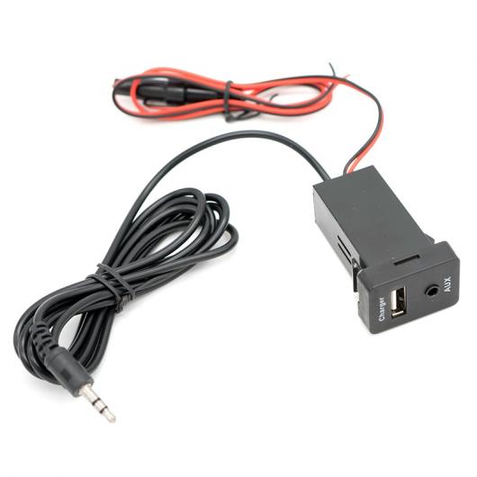 車用ケーブル カー インターフェース USB 充電器コネクタ アダプタ AUX オーディオ 入力 トヨタ カローラ オーリス レビン カムリ レイツ RAV4 For TOYOTA with aux AL-AA-6990 AL