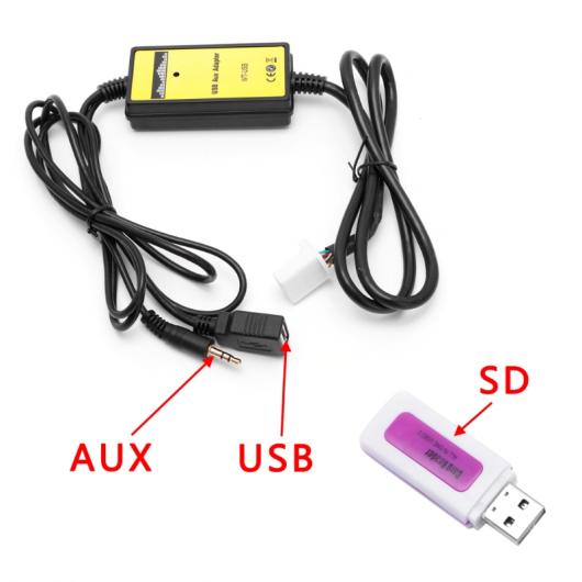 車用ケーブル オーディオ AUX ケーブル オート USB アダプタ MP3 プレーヤーラジオインターフェイス トヨタ カムリ カローラ マトリックス AL-AA-7001 AL_2