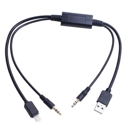 AL 車用ケーブル カー オーディオ USB AUX アダプタ インタフェースY ケーブル 音楽ワイヤー BMW ミニクーパー iPhone 5 5s 6 6 Plus AL-AA-7050