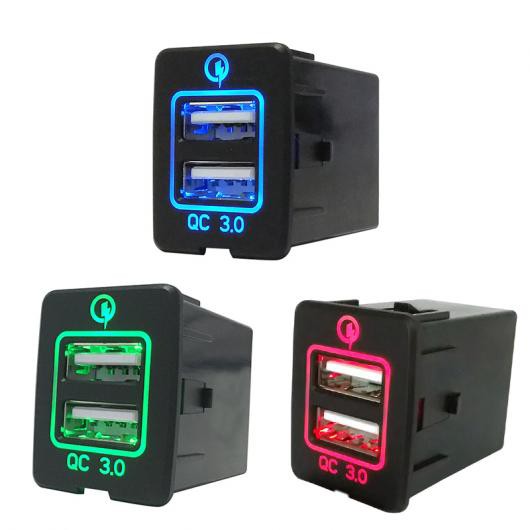 AL 車用ケーブル デュアル USB カー 電源 アダプタ 急速充電 QC 3.0 ソケット 日産 F18 ー LED ライト 60cm 選べる3バリエーション Red Light/Green Light/Blue Light AL-AA-7402の通販は 5,160円