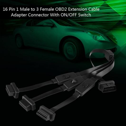 車用ケーブル 延長 ケーブル アダプタ コネクタ オン オフスイッチ16ピン1 3 メス OBD2 AL-AA-7753 AL