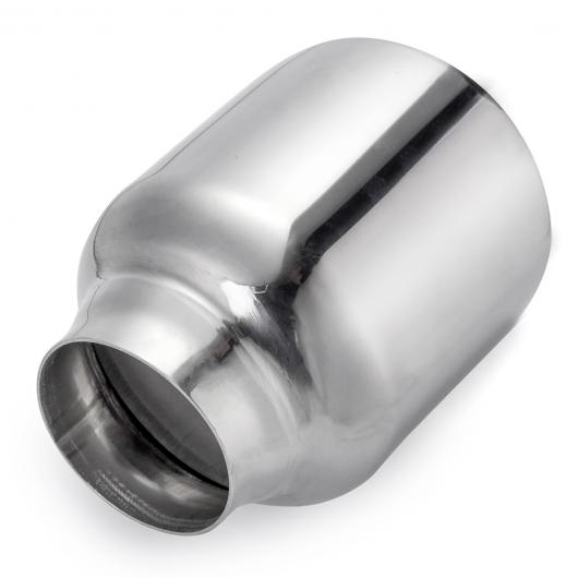 汎用マフラーチップ マフラーカッター エキゾースト 60mm IN 100mm OUT テールパイプ アングルカット ノズル AL-AA-9206 AL