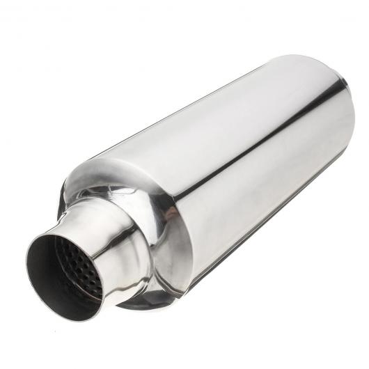 AL 汎用マフラーチップ マフラーカッター エキゾースト パイプ レゾネーター 51mm IN/OUT ステンレス スチール AL-AA-9211