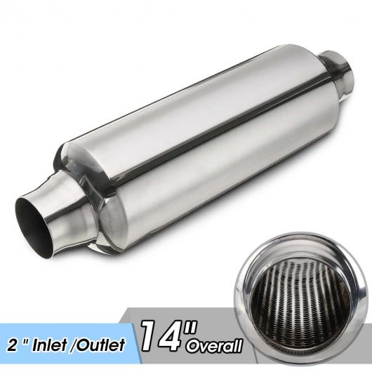 AL 汎用マフラーチップ マフラーカッター エキゾースト パイプ レゾネーター 51mm IN/OUT ステンレス スチール AL-AA-9211_1