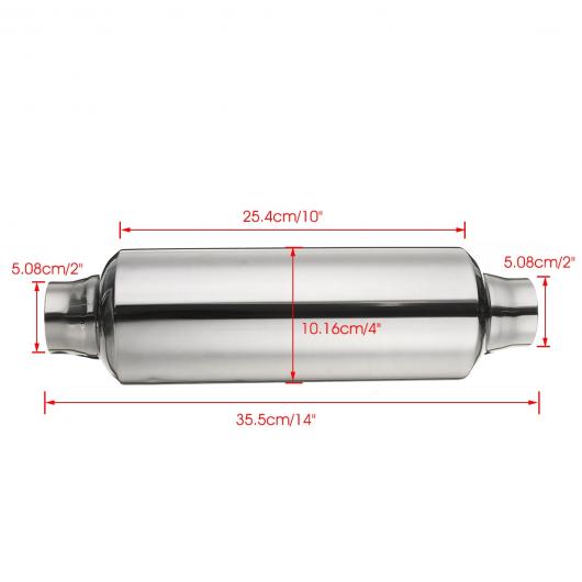 AL 汎用マフラーチップ マフラーカッター エキゾースト パイプ レゾネーター 51mm IN/OUT ステンレス スチール AL-AA-9211_3