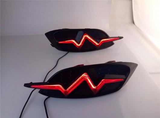 2ピース 多機能 リアフォグライトテールランプブレーキ 警告灯 リフレクターライト シグナル ランプ red body・black body AL-AA-9513_2