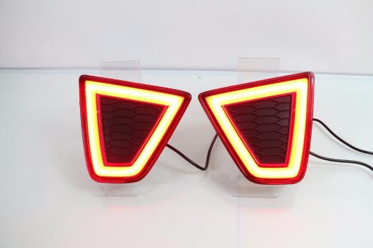 2 多機能 LED リア バンパー ライトリアフォグランプブレーキライトターン シグナル 光リフレクター ホンダ JAZZ FIT 2014 2015 2016 レッド AL-AA-9544