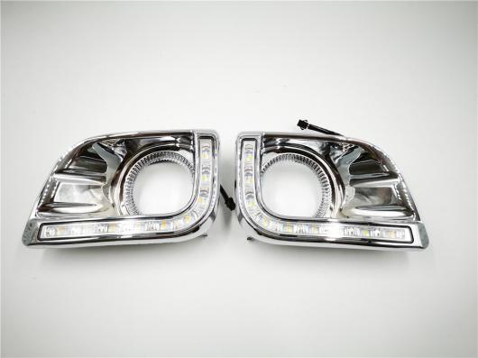 1セット トヨタ プラド FJ150 LC150 2010 2011 2013 ランド クルーザー 2700LED DRL 日中走行 ライト フォグ ヘッドランプ カバー シルバー WHITE AL-BB-1055 AL