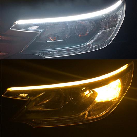 アンバーフラッシャー DRL LED フロー フレキシブル チューブストリップデイタイムランニングライトターン シグナル lce blue and yellow〜white and yellow 30cm, 45cm, 60cm AL-BB-1136 AL