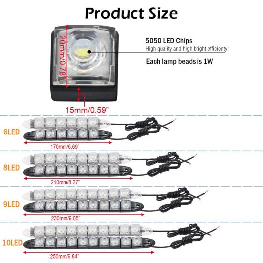 デイタイム ランニングライト DRL オートフレキシブル LED ストリップ ドライビング ライト デイライト フォグ ランプ 12V Ice Blue 18LED Transparent AL-BB-1173 ALの通販は