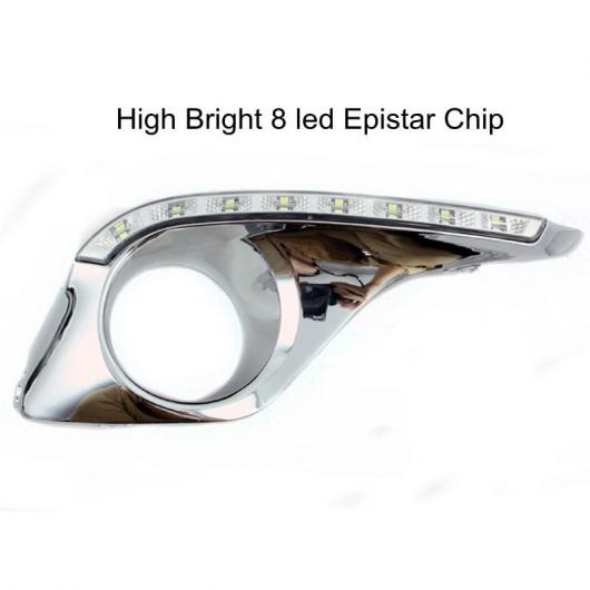 起亜 高輝度 デイタイム ランニングライト フォグ DRL ライト 12V DC 8LED トヨタ ハイランダー 2012-2013 アンバー ターンライト White AL-BB-1205 ALの通販は