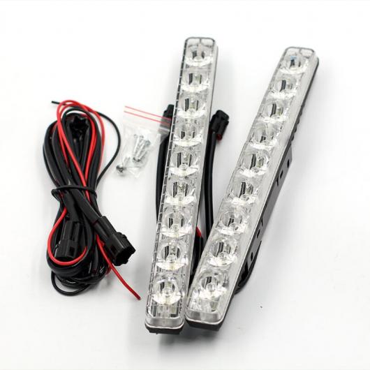 AL 点滅 1ペア 12V 9ワット LED デイタイム ランニングライト防水 ユニバーサル DRL キットデイライトオートドライビングライト外部ライト ホワイト AL-BB-1216