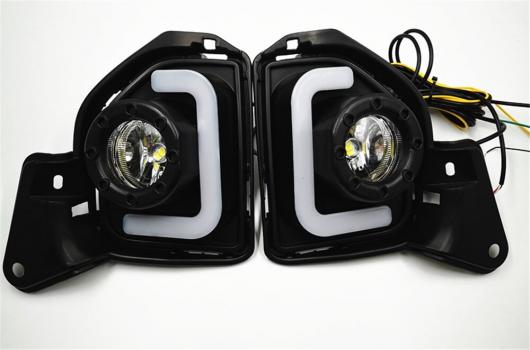 点滅 2個 LED 12V ABS フォグランプ DRL デイタイムランニングライト トヨタ ハイエース 2014 2015 2016 2017 2018 ターン シグナル White and Yellow AL-BB-1223 AL