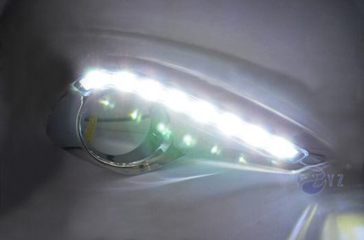 点滅1セット DRL トヨタ ハイランダー 2012 2013 2014 デイタイム ランニングライト フォグ ランプ カバー イエローターン シグナル WHITE AL-BB-1231 AL_2