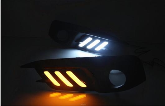 カー点滅 2ピース ホンダ シビック 2016 2017 DRL LED 日中走行 ライト リレーデイライト スタイリング White and yellow AL-BB-1329 AL_3