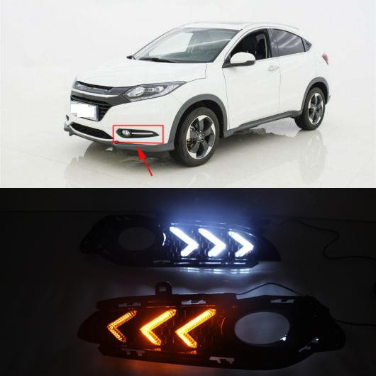 カー点滅 2個 DRL HRV HR-V 2014 2015 2016 2017 2018 日中走行 ライトフォグライトランプヘッドランプ昼光 ターン シグナル White and Yellow AL-BB-1332 ALの通販は