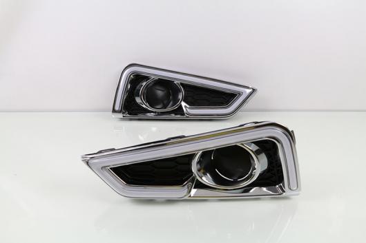 点滅 LED デイタイムランニングライト ホンダ シティ 2015 2016フォグランプ カバー DRL イエロー カラー 方向指示灯 White AL-BB-1339 AL_1