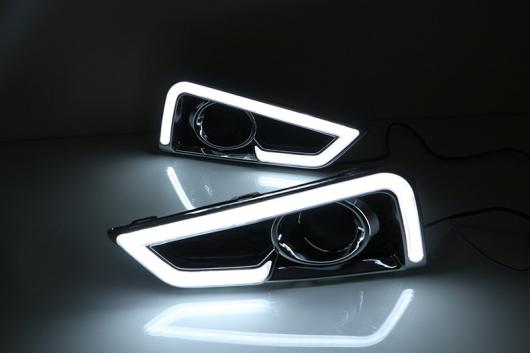 点滅 LED デイタイムランニングライト ホンダ シティ 2015 2016フォグランプ カバー DRL イエロー カラー 方向指示灯 White AL-BB-1339 AL_2